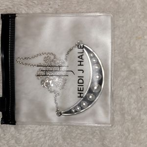 Heidi J Hale silver beaded paddle necklace